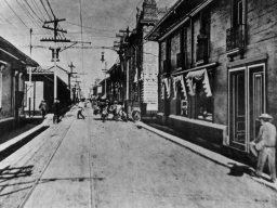 Una de las calles colindantes con el teatro Variedades. (Fotografía de principios del siglo XX)(Donativo de H. Montiel Carrillo)